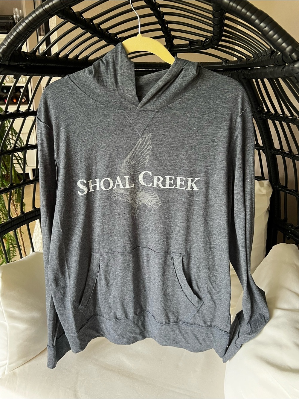 Shoal Creek Men's Gray Long Sleeve Hoodie Tee - large